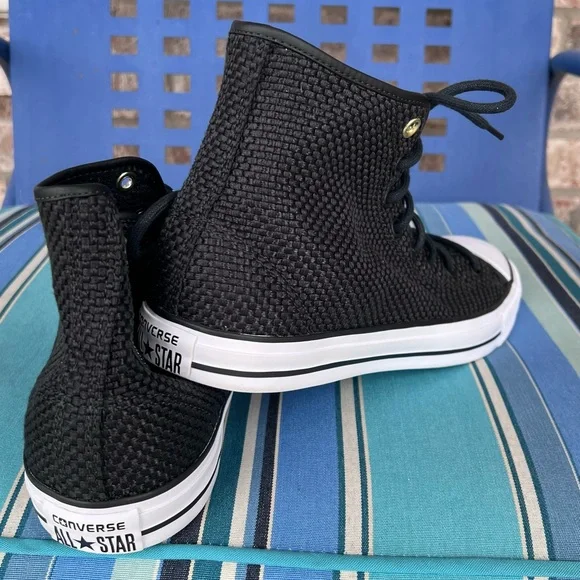 🍒💣 Converse black woven style high tops - Picture 6 of 13